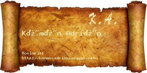 Kámán Adrián névjegykártya