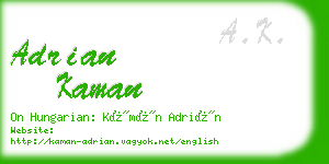 adrian kaman business card